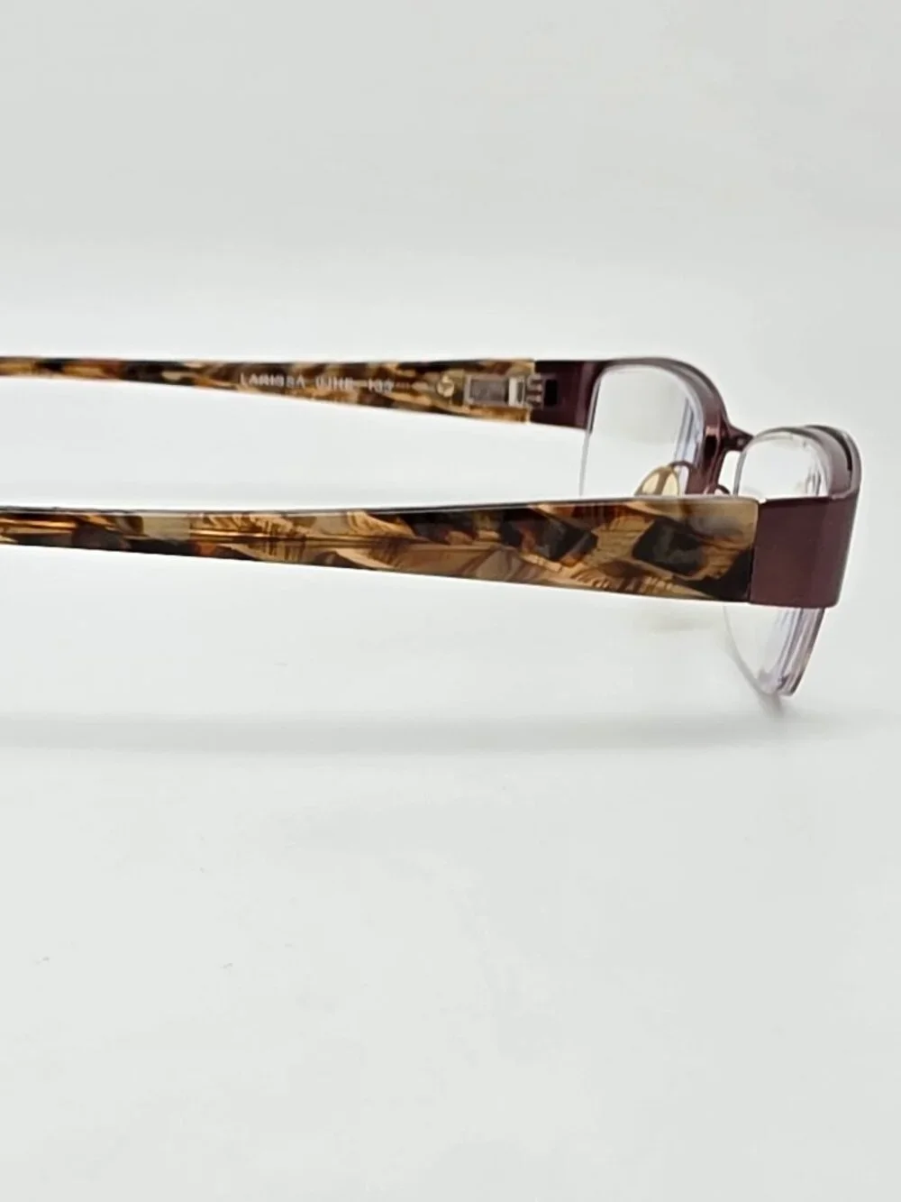 Banana Republic Larissa Brown Semi Rimless Eyeglasses Frame w Flexhinge and Case